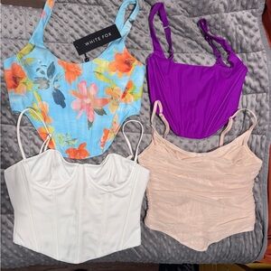 White Fox Boutique and Out from Under- Floral and Solid Bandeau Set